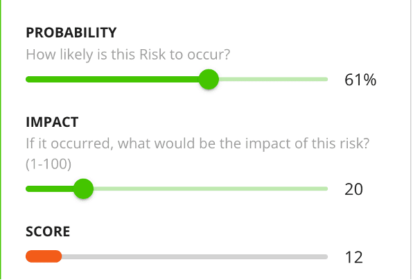 RAIDLOG.com's Probability and Impact on Risks