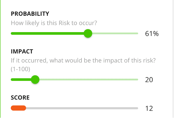 RAIDLOG.com's Probability and Impact on Risks