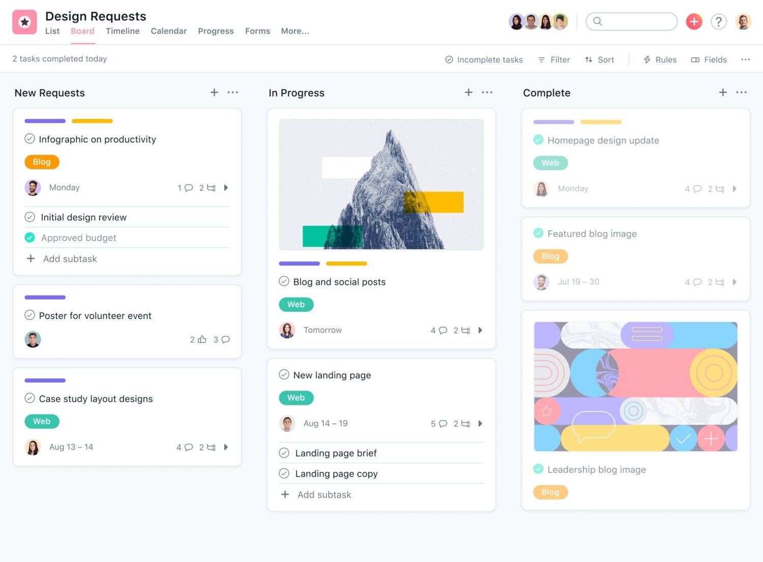 Asana's Kanban View