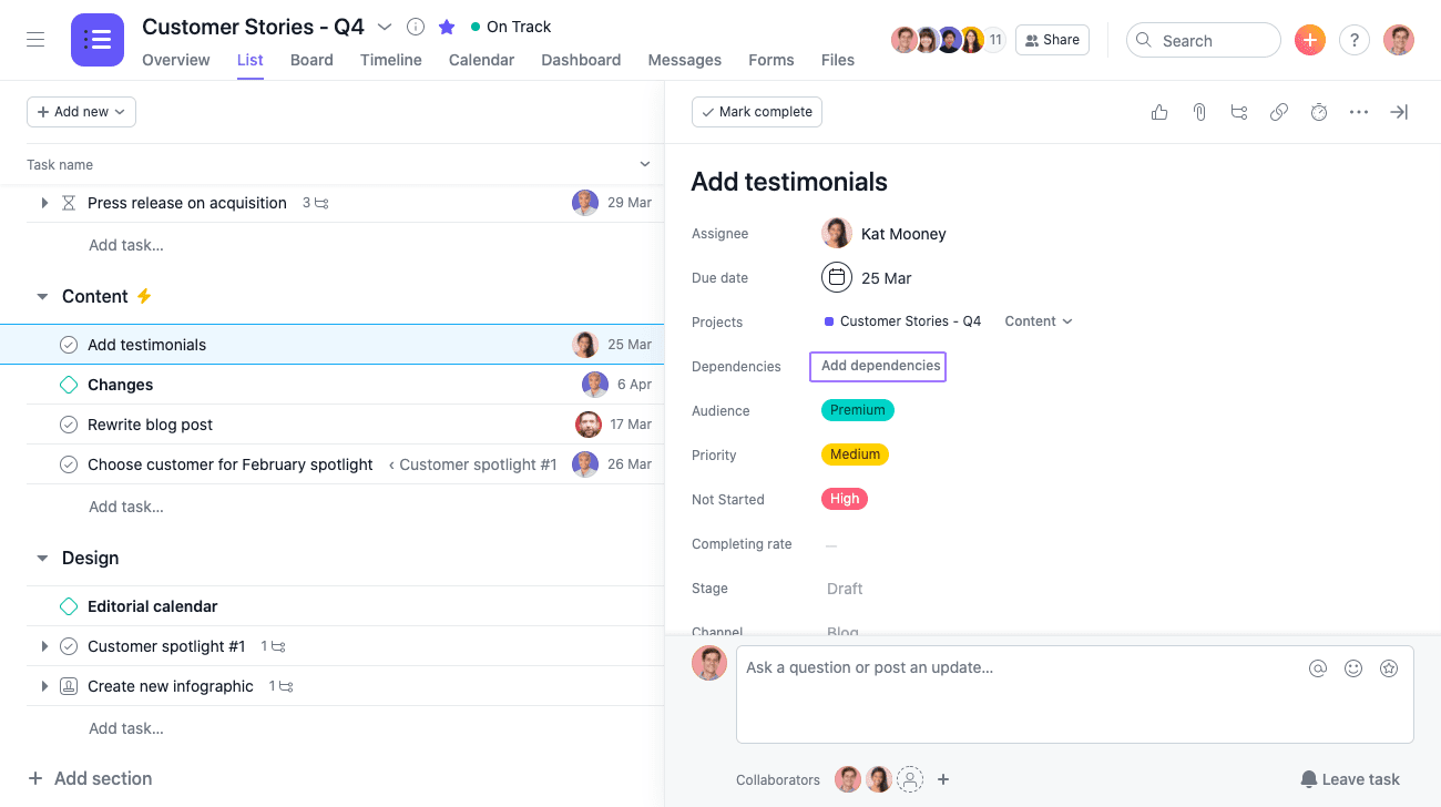 Asana's Task Dependencies